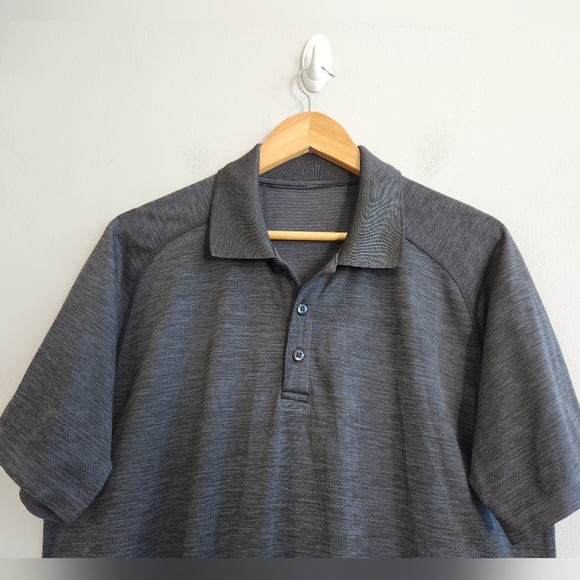 Lululemon Men's Metal Vent Performance Polo Shirt Short Sleeve Gray Size XL - Picture 2 of 8
